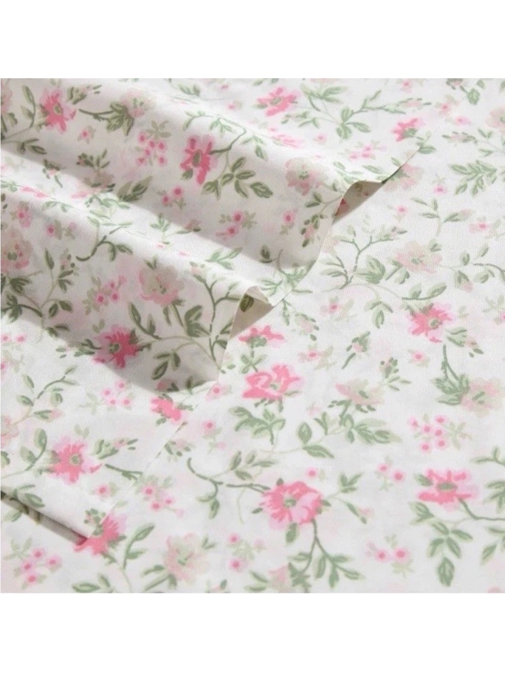 Laura Ashley ~ FULL Floral Bonnie Pink ~ 4pc Sheet Set ~ 100% Cotton Percale